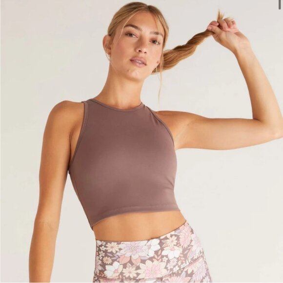 Z Supply Strength High Neck Tank Twilight Sky New Large Built in Bra - Picture 1 of 8